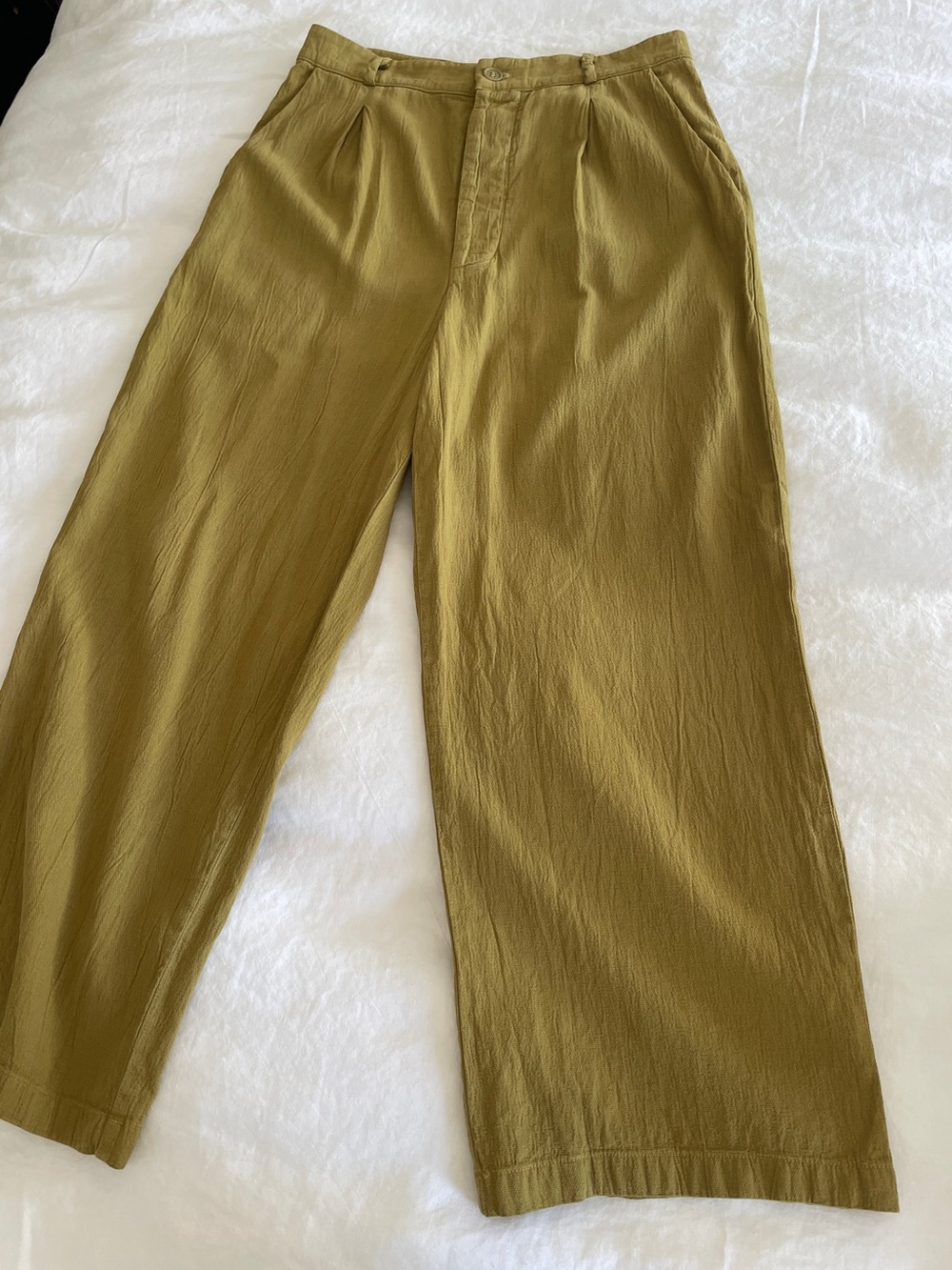 Lacausa Relaxed Wide Leg Trouser Pant Crop Size 6 - Mustard - Picture 10 of 15